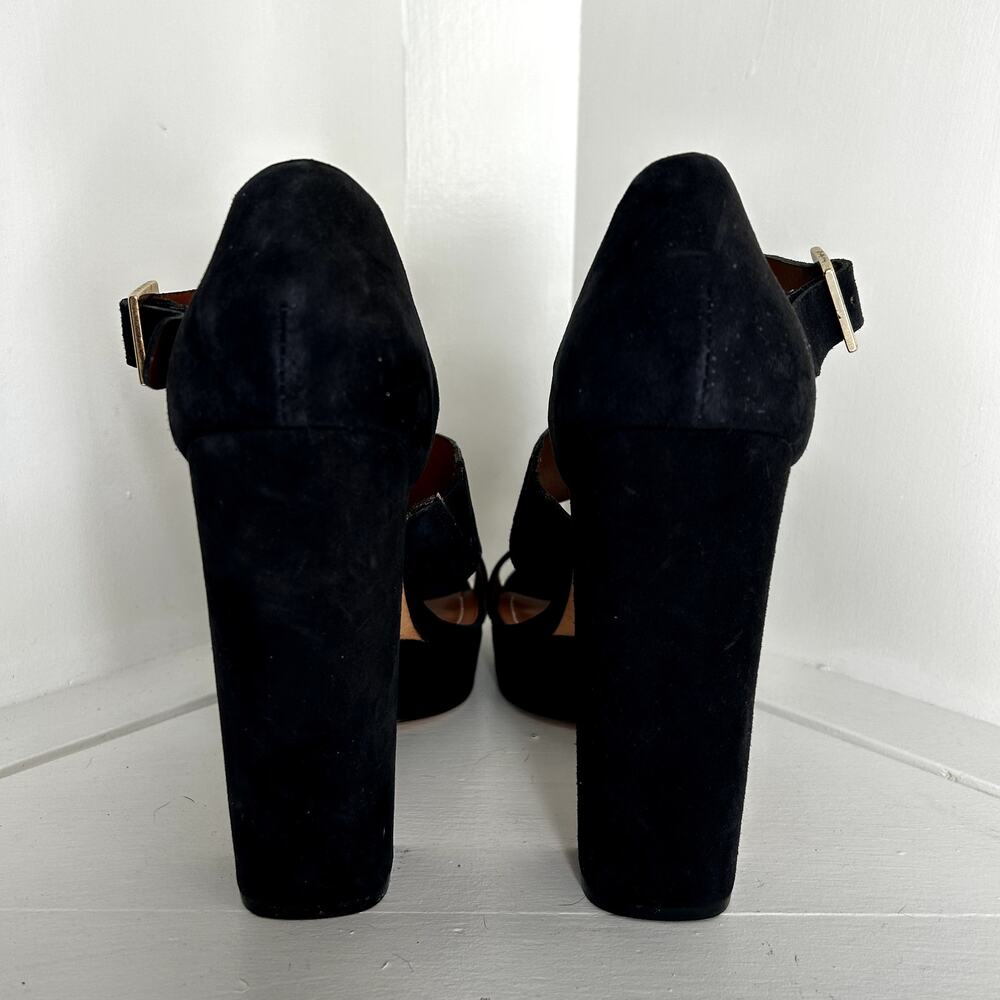 NWT Elizabeth & James black strappy platform heels - Picture 3 of 6